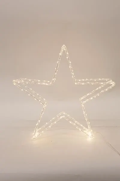 XMAS ΑΚΡΥΛΙΚΟ ΑΣΤΕΡΙ 3.5V ΜΕΤΑΣΧΗΜΑΤΙΣΤΗ 120 ΘΕΡΜΑ ΛΕΥΚΑ MINI LED ΠΑΡΟΧΗ 5m 46x8.5x46cm IP44