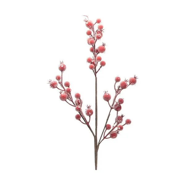 ΚΛΑΔΙ ΜΕ BERRIES ΚΟΚΚΙΝΑ ΠΑΓΩΜΕΝΑ ΚΑΙ ΚΡΥΣΤΑΛΛΑΚΙΑ 53cm