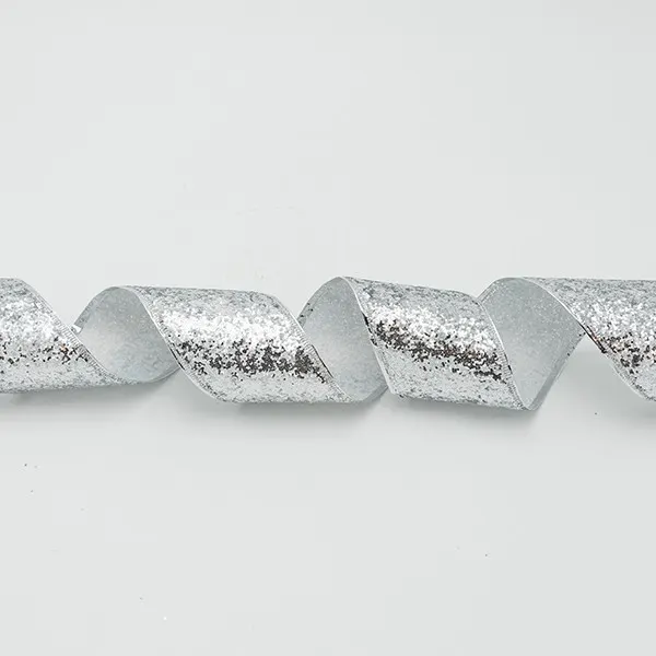 ΚΟΡΔΕΛΑ ME ΑΣΗΜΙ ΧΟΝΤΡΟΚΟΜΜΕΝΟ GLITTER, 6.30cm, 10M