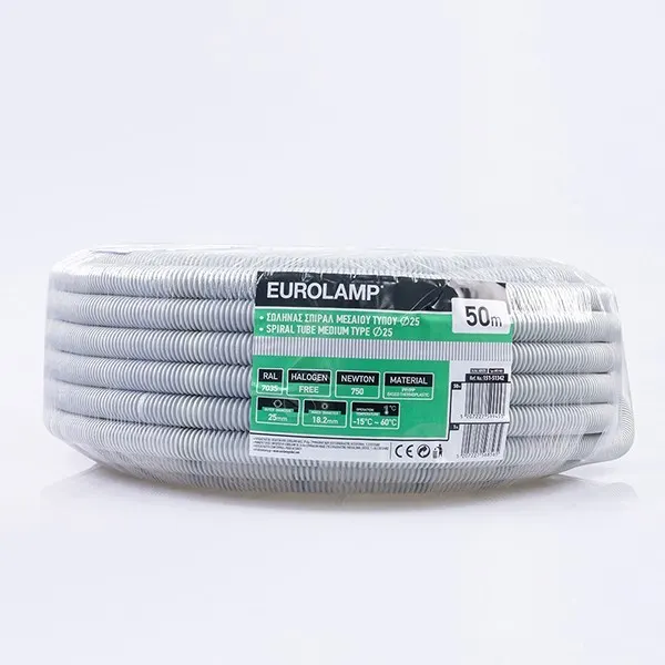 ΣΩΛΗΝΑΣ ΣΠΙΡΑΛ ΜΕΣΑΙΟΥ ΤΥΠΟΥ 750N Φ25 HALOGEN FREE FIRE RES RAL 7035