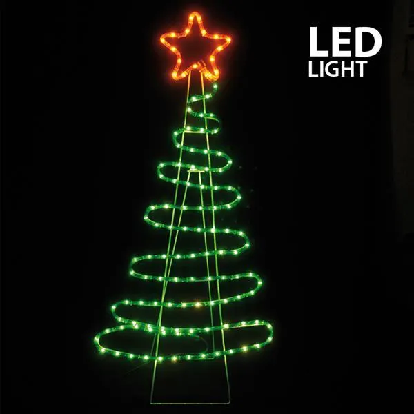 XMAS ΔΕΝΤΡΟ ΦΩΤΟΣΩΛΗΝΑΣ LED 5m ΜΟΝΟΚΑΝΑΛΟΣ ΜΕ ΠΡΟΓΡΑΜΜΑ ΠΡΑΣΙΝΟ - ΠΟΡΤΟΚΑΛΙ 112x51cm IP44