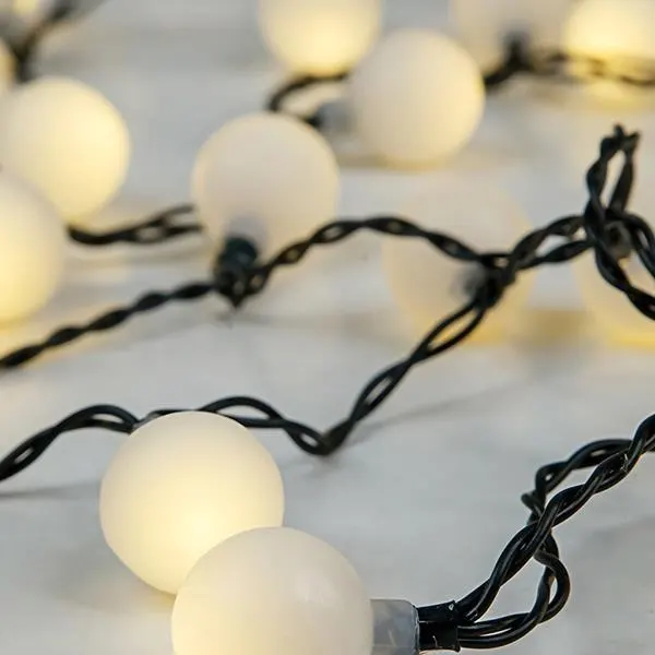 XMAS ΛΑΜΠΑΚΙ ΣΕΙΡΑ 80 LED 5mm ΛΕΥΚΕΣ ΜΠΑΛΙΤΣΕΣ Φ2cm 31V ΜΕΤΑΣΧΗΜΑΤΙΣΤΗ ΠΡΑΣΙΝΟ PVC ΚΑΛΩΔΙΟ ΘΕΡΜΟ ΛΕΥΚΟ LED ΑΝΑ 8cm ΠΑΡΟΧΗ 3m IP44
