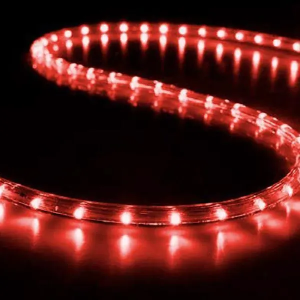 XMAS ΦΩΤΟΣΩΛΗΝΑΣ 24V LED 50m ΜΟΝΟΚΑΝΑΛΟΣ ΠΡΟΣΤΑΣΙΑ UV ΔΙΑΦΑΝΟΣ ΣΩΛΗΝΑΣ 13mm ΚΟΚΚΙΝΟ 36 LED/m ΚΟΠΗ/1mIP65