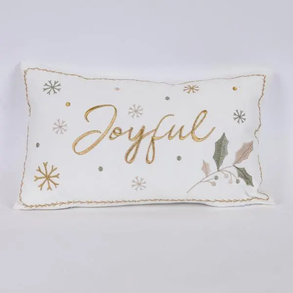 ΜΑΞΙΛΑΡΙ ΛΕΥΚΟ ΜΕ ΧΡΥΣΗ ΕΠΙΓΡΑΦΗ JOYFUL 50x30cm