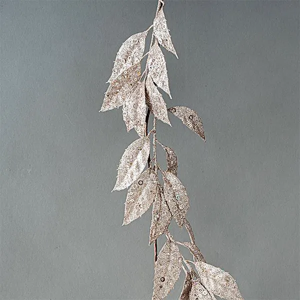 ΚΛΑΔΑ, ΜΕ ΡΟΖ GLITTER ΦΥΛΛΑ,  180cm