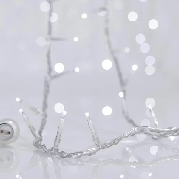 XMAS ΛΑΜΠΑΚΙ ΣΕΙΡΑ 300 LED 3mm 31V ΜΕΤΑΣΧΗΜΑΤΙΣΤΗ 4 ΕΠΕΚΤΑΣΕΙΣ ΕΩΣ 3 ΣΕΤ ΔΙΑΦΑΝΟ PVC ΚΑΛΩΔΙΟ ΛΕΥΚΟ LED ΑΝΑ 5cm ΠΑΡΟΧΗ 3m ΙΡ44