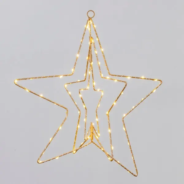 XMAS ΦΩΤΙΖΟΜΕΝΟ ΤΡΙΠΛΟ ΑΣΤΕΡΙ 40cm 90 MINI LED 4.5V ΜΕΤΑΣΧΗΜΑΤΙΣΤΗ TIMER ΣΑΜΠΑΝΙ ΜΕΤΑΛΛΙΚΟΣ ΣΚΕΛΕΤΟΣ ΑΣΗΜΙ ΧΑΛΚΙΝΟ KAΛΩΔIO ΘΕΡΜΟ ΛΕΥΚΟ LED & ΘΕΡΜΟ ΛΕΥΚΟ FLASH LED ΠΑΡΟΧΗ 3m IP44