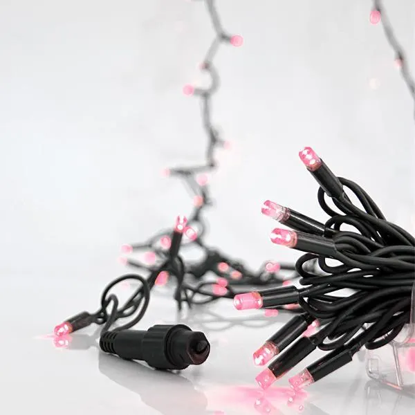 ΣΕΙΡΑ, 100 LED 5mm ΜΕ ΚΑΛΥΜΜΑ, 230V, 3 ΕΠΕΚΤΑΣΕΙΣ ΕΩΣ 9 ΣΕΤ, ΠΡΑΣΙΝΟ ΚΑΟΥΤΣΟΥΚ ΚΑΛΩΔΙΟ, ΡΟΖ LED ANA 10cm, ΠΡΟΕΚΤΑΣΗ ΠΑΡΟΧΗΣ 1.5m, ΙΡ65