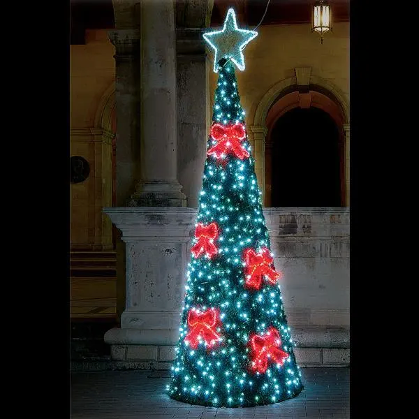 XMAS ΕΠΑΓΓΕΛΜΑΤΙΚΟ ΣΧΕΔΙΟ ΔΕΝΤΡΟ 3D ΛΕΥΚΗ & ΚΟΚΚΙΝΗ LED ΦΩΤΟΣΩΛΗΝΑ & ΛΕΥΚΟ LED 500x180cm IP65