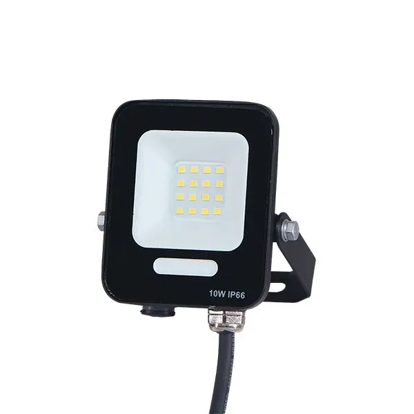 ΠΡΟΒΟΛΕΑΣ LED 10W SMD ΜΑΥΡΟΣ IP66 4000K PLUS  60cm ΚΑΛΩΔΙΟ
