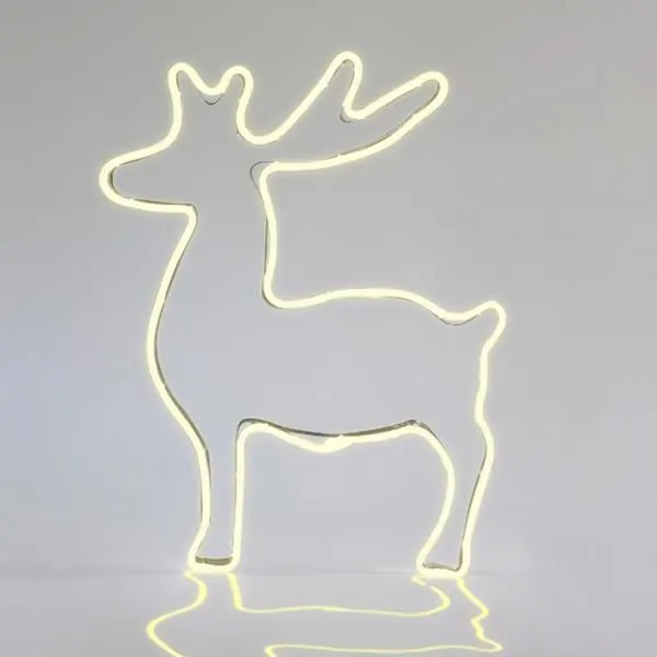 XMAS ΤΑΡΑΝΔΟΣ ΝΕΟΝ ΦΩΤΟΣΩΛΗΝΑΣ LED 3m ΜΟΝΟΚΑΝΑΛΟΣ ΘΕΡΜΟ ΛΕΥΚΟ 51x65cm IP44