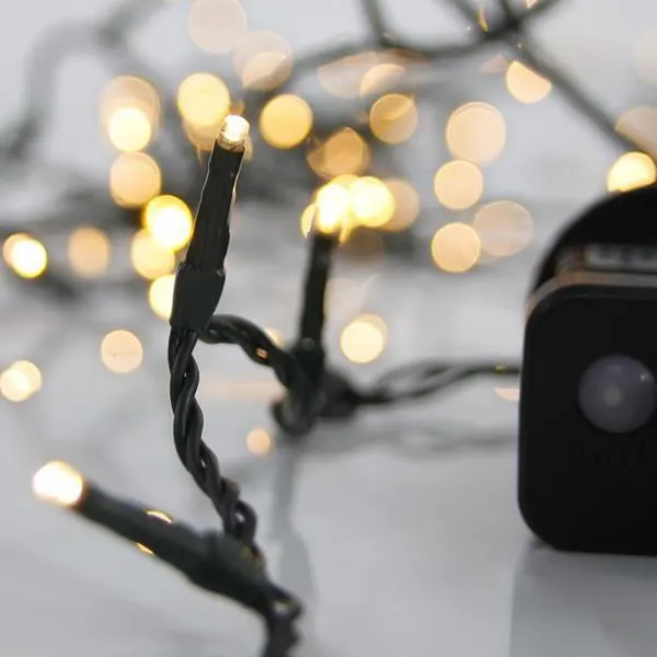 XMAS ΛΑΜΠΑΚΙ ΣΕΙΡΑ 100 LED 3mm 31V ΜΕΤΑΣΧΗΜΑΤΙΣΤΗ ΜΕ 8 ΠΡΟΓΡΑΜΜΑΤΑ ΠΡΑΣΙΝΟ PVC ΚΑΛΩΔΙΟ ΘΕΡΜΟ ΛΕΥΚΟ LED ΑΝΑ 5cm ΠΑΡΟΧΗ 3m ΙΡ44