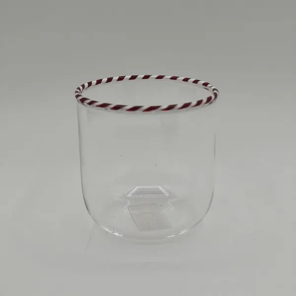 ΓΥΑΛΙΝΟ ΠΟΤΗΡΙ ΜΕ CANDY ΣΧΕΔΙΟ ΣΕΤ 2ΤΜΧ 8x8x8cm