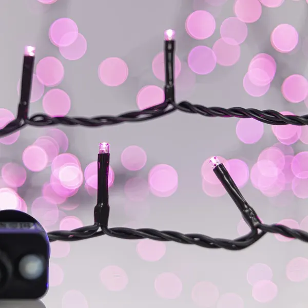 XMAS ΛΑΜΠΑΚΙ ΣΕΙΡΑ 240 LED 3mm 31V ΜΕΤΑΣΧΗΜΑΤΙΣΤΗ ΜΕ 8 ΠΡΟΓΡΑΜΜΑΤΑ & ΜΝΗΜΗ ΠΡΑΣΙΝΟ PVC ΚΑΛΩΔΙΟ ΡΟΖ LED ΑΝΑ 5cm ΠΑΡΟΧΗ 3m ΙΡ44