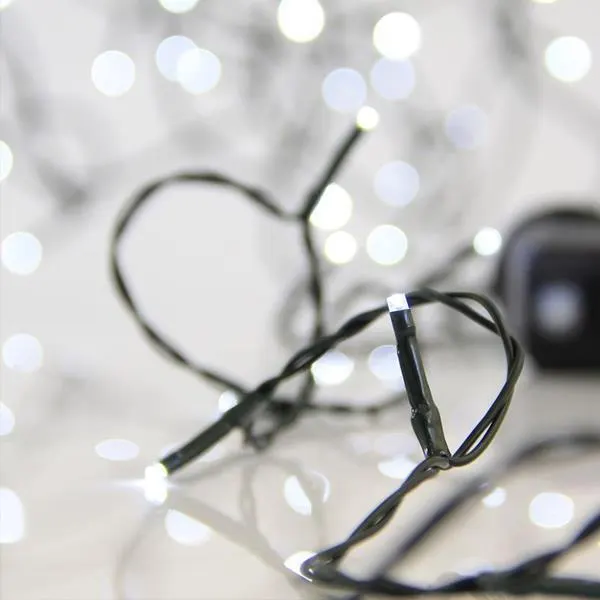 XMAS ΛΑΜΠΑΚΙ ΣΕΙΡΑ 1000 LED 3mm 31V ΜΕΤΑΣΧΗΜΑΤΙΣΤΗ ΜΕ 8 ΠΡΟΓΡΑΜΜΑΤΑ ΠΡΑΣΙΝΟ PVC ΚΑΛΩΔΙΟ ΛΕΥΚΟ LED ΑΝΑ 5cm ΠΑΡΟΧΗ 3m ΙΡ44