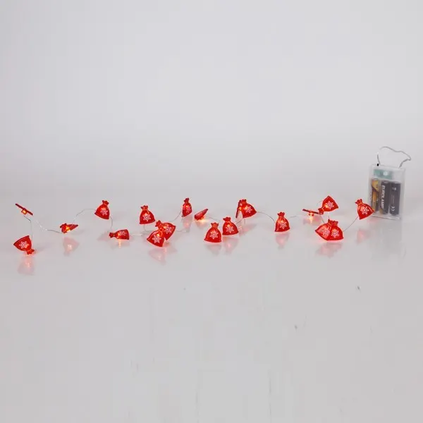 ΣΕΙΡΑ, 20 MINI LED, ΣΑΚΙΑ ΜΕ ΧΙΟΝΟΝΙΦΑΔΕΣ, ΜΠΑΤΑΡΙΑΣ 3xAA, ΧΡΟΝΟΔΙΑΚΟΠΤΗ, ΑΣΗΜΙ ΧΑΛΚΙΝΟ ΚΑΛΩΔΙΟ, ΘΕΡΜΟ ΛΕΥΚΟ LED ΑΝΑ 10cm, ΠΡΟΕΚΤΑΣΗ ΠΑΡΟΧΗΣ 30cm, IP20