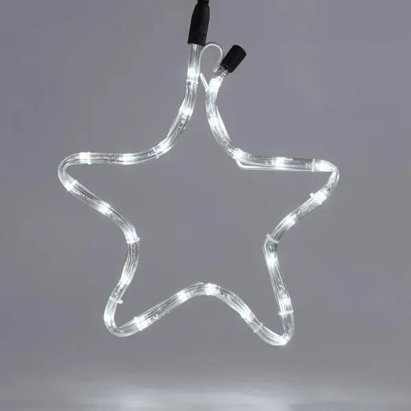 XMAS ΑΣΤΕΡΙ ΦΩΤΟΣΩΛΗΝΑΣ LED 1m ΜΟΝΟΚΑΝΑΛΟΣ ΛΕΥΚΟ 32x29cm IP44