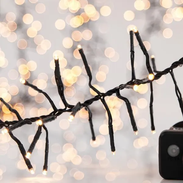 XMAS ΛΑΜΠΑΚΙ CLUSTER 14m 1512 LED 3mm 31V ΜΕΤΑΣΧΗΜΑΤΙΣΤΗ ΜΕ 8 ΠΡΟΓΡΑΜΜΑΤΑ & ΜΝΗΜΗ ΠΡΑΣΙΝΟ PVC ΚΑΛΩΔΙΟ ΘΕΡΜΟ ΛΕΥΚΟ LED ΠΑΡΟΧΗ 3m IP44