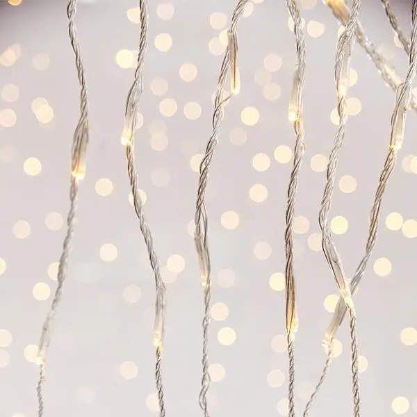 XMAS ΛΑΜΠΑΚΙ ΚΟΥΡΤΙΝΑ 240 LED 3mm 31V ΜΕΤΑΣΧΗΜΑΤΙΣΤΗ ΠΡΟΓΡΑΜΜΑ SNOWFALL & ΜΝΗΜΗ ΔΙΑΦΑΝO PVC ΚΑΛΩΔΙΟ ΘΕΡΜΟ ΛΕΥΚΟ LED (H100 x W200cm 20 ΣΕΙΡΕΣ x 12) LED ΠΑΡΟΧΗ 3m IP44