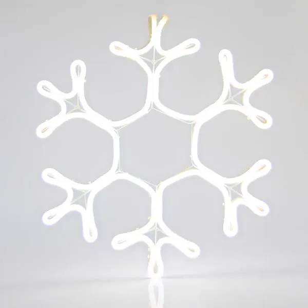 XMAS ΧΙΟΝΟΝΙΦΑΔΑ ΝΕΟΝ ΦΩΤΟΣΩΛΗΝΑΣ LED 3m ΜΟΝΟΚΑΝΑΛΟΣ ΛΕΥΚΟ 38x35cm IP44