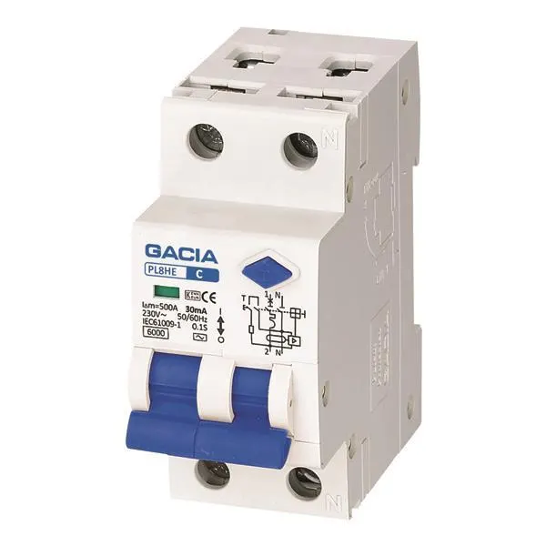 ΡΕΛΕ RCBO ΔΙΠΟΛΙΚΟ 40A 6KA 30mA 1+N B GACIA TYPE AC