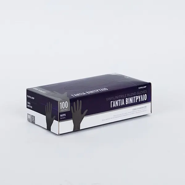 ΓΑΝΤΙΑ ΒΙΝΥΛΙΟΥ-ΝΙΤΡΙΛΙΟΥ ΣΥΝΘΕΤΙΚΑ ΜΙΑΣ ΧΡΗΣΗΣ ΧΩΡΙΣ ΠΟΥΔΡΑ ΜΑΥΡΑ ΜΕΓΕΘΟΣ SMALL 100ΤΕΜ