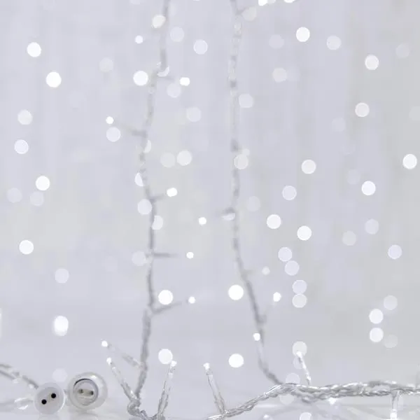 XMAS ΛΑΜΠΑΚΙ ΚΟΥΡΤΙΝΑ 360 LED 3mm 31V ΜΕΤΑΣΧΗΜΑΤΙΣΤΗ 4 ΕΠΕΚΤΑΣΕΙΣ ΕΩΣ 3 ΣΕΤ ΔΙΑΦΑΝΟ PVC ΚΑΛΩΔΙΟ ΛΕΥΚΟ LED (H200 x W200cm 20 ΣΕΙΡΕΣ x 18 LED) ΠΑΡΟΧΗ 3m ΙΡ44