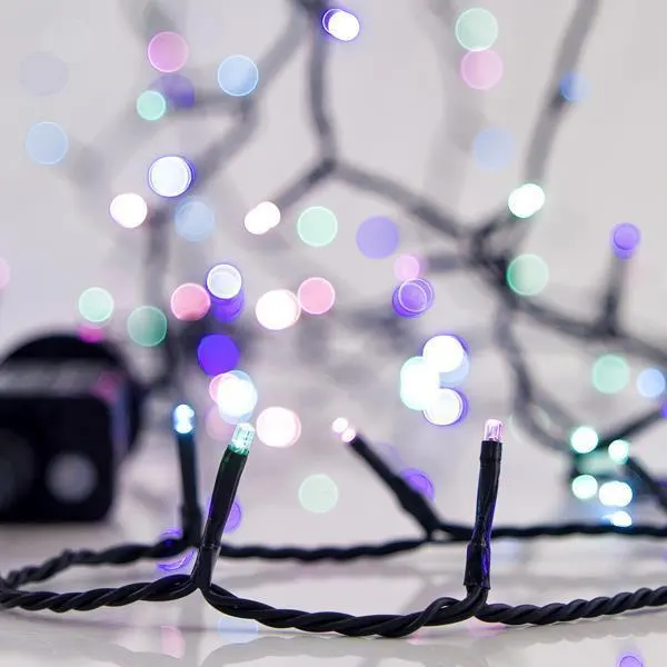 XMAS ΛΑΜΠΑΚΙ ΣΕΙΡΑ 700 LED 3mm 31V ΜΕΤΑΣΧΗΜΑΤΙΣΤΗ ΜΕ 8 ΠΡΟΓΡΑΜΜΑΤΑ & ΜΝΗΜΗ ΠΡΑΣΙΝΟ PVC ΚΑΛΩΔΙΟ OPAL ΧΡΩΜΑΤΙΣΤΟ LED ΑΝΑ 5cm ΠΑΡΟΧΗ 3m ΙΡ44