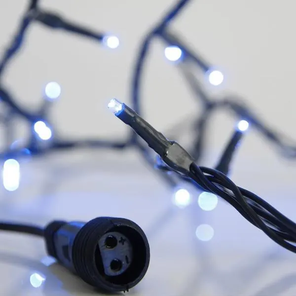 XMAS ΛΑΜΠΑΚΙ ΣΕΙΡΑ 100 LED 3mm 31V ΜΕΤΑΣΧΗΜΑΤΙΣΤΗ 4 ΕΠΕΚΤΑΣΕΙΣ ΕΩΣ 3 ΣΕΤ ΠΡΑΣΙΝΟ PVC ΚΑΛΩΔΙΟ ΜΠΛΕ LED ΑΝΑ 5cm ΠΑΡΟΧΗ 3m ΙΡ44