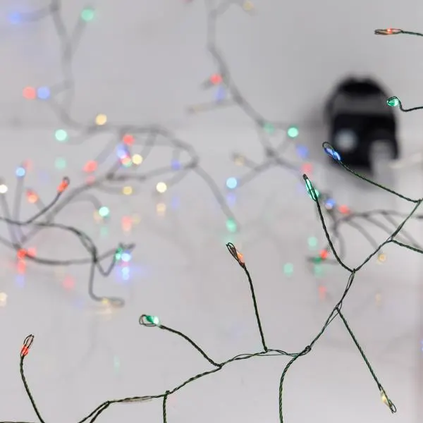 XMAS ΛΑΜΠΑΚΙ CLUSTER 12m 960 MINI LED ΜΕΤΑΣΧΗΜΑΤΙΣΤΗ ΜΕ 8 ΠΡΟΓΡΑΜΜΑΤΑ & ΜΝΗΜΗ ΠΡΑΣΙΝΟ ΧΑΛΚΙΝΟ ΚΑΛΩΔΙΟ ΧΡΩΜΑΤΙΣΤΟ LED ΠΑΡΟΧΗ 3m IP44