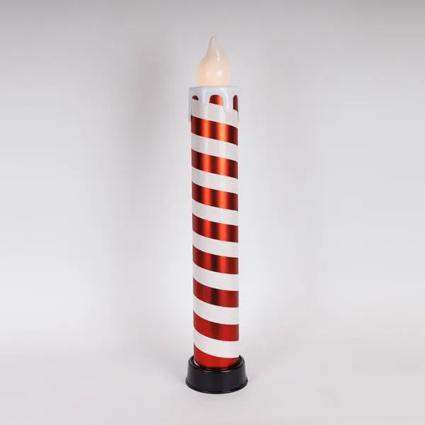 ΚΕΡΙ ΦΩΤΙΖΟΜΕΝΟ 14x82cm, ΚΟΚΚΙΝΟ & ΑΣΠΡΟ, ΜΕ ΚΙΝΗΣΗ ΣΤΗ ΦΛΟΓΑ, ΜΠΑΤΑΡΙΑΣ 3xAA, TIMER, 6 ΘΕΡΜΑ ΛΕΥΚΑ LED, IP44