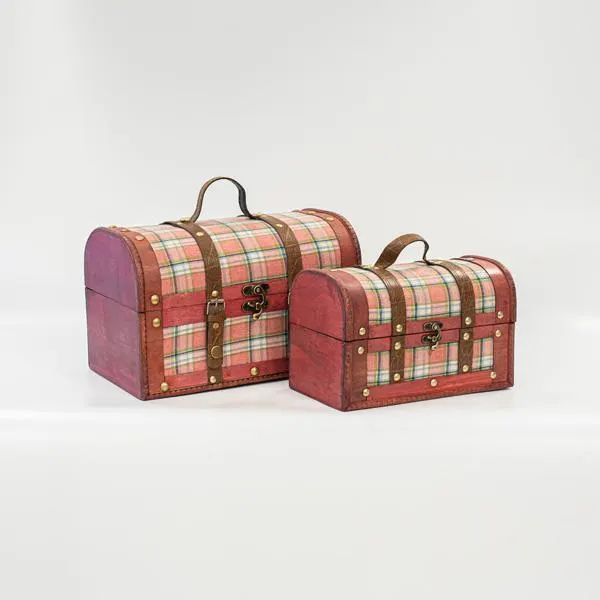 ΞΥΛΙΝΟ ΜΠΑΟΥΛΟ ΡΟΖ ΚΑΡΟ ΣΕΤ 2ΤΜΧ 30x18x19cm ΚΑΙ 24x13x15.3cm