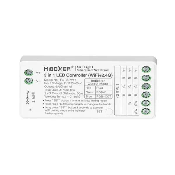 ΑΣΥΡΜΑΤΟ RF Wifi CONTROLLER RGB-RGBW 12A DC 12V/144W 24V/288W