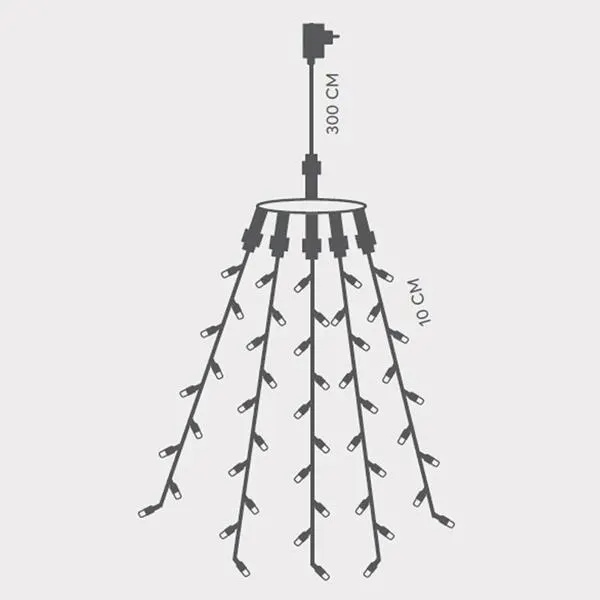 ΧΤΑΠΟΔΙ, 175 LED 3mm, 31V ΜΕΤΑΣΧΗΜΑΤΙΣΤΗ, ΠΡΑΣΙΝΟ PVC ΚΑΛΩΔΙΟ, ΛΕΥΚΟ LED ΑΝΑ 10cm (5 ΣΕΙΡΕΣ x 35 LED), ΠΡΟΕΚΤΑΣΗ ΠΑΡΟΧΗΣ 3m, ΙΡ44