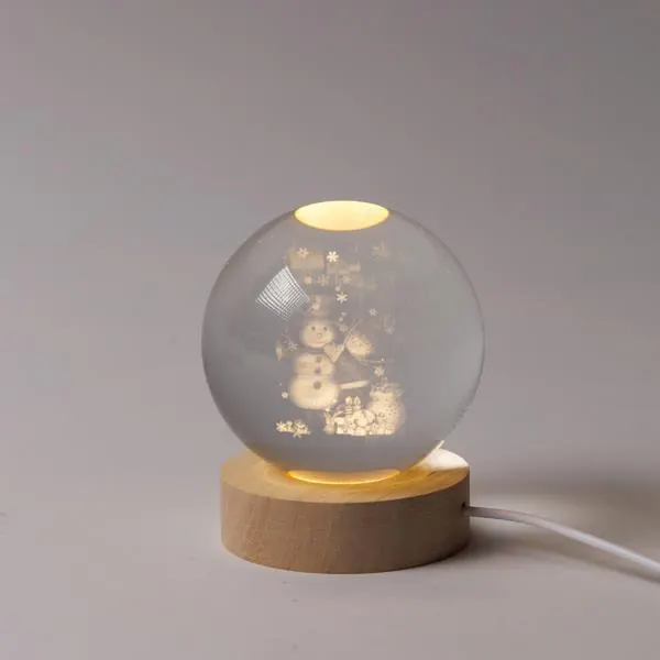 XMAS ΦΩΤΙΖΟΜΕΝΗ ΜΠΑΛΑ 8cm ΣΧΕΔΙΟ ΧΙΟΝΑΝΘΡΩΠΟ ME ΔΩΡΑ USB 6 ΘΕΡΜΑ ΛΕΥΚΑ SMD LED BΑΣΗ 7cm ΠΑΡΟΧΗ 70cm IP20