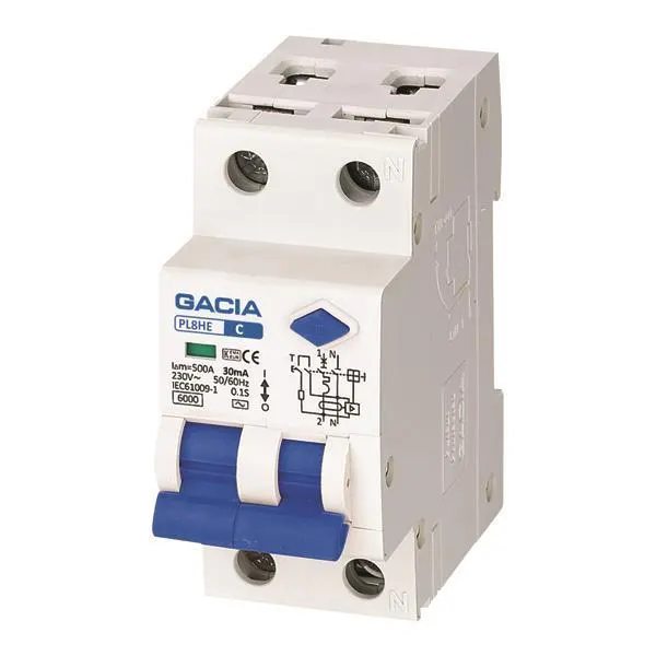 ΡΕΛΕ RCBO ΔΙΠΟΛΙΚΟ 10A 6KA 30mA 1+N B GACIA TYPE AC