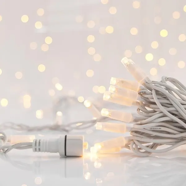 XMAS ΛΑΜΠΑΚΙ ΣΕΙΡΑ 96 LED 5mm ΜΕ ΚΑΛΥΜΜΑ 24V 2 ΕΠΕΚΤΑΣΕΙΣ ΕΩΣ 10 ΣΕΤ ΛΕΥΚΟ ΚΑΟΥΤΣΟΥΚ ΚΑΛΩΔΙΟ DAYLIGHT LED ΑΝΑ 10cm 5 ΣΕΤ ΣΕΙΡΕΣ & 1 ΕΠΕΚΤΑΣΗ 3m ΙΡ65 (NO ADAPTOR NO LEAD WIRE)