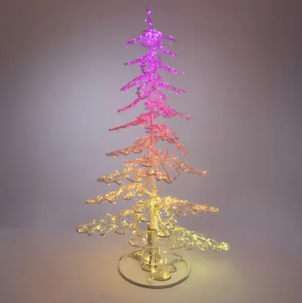 XMAS ΕΠΑΓΓΕΛΜΑΤΙΚΟ ΣΧΕΔΙΟ ΛΕΥΚΟ ΔΕΝΤΡΟ 274cm ΑΛΟΥΜΙΝΙΟ ΜΕ ΑΚΡΥΛΙΚΗ ΔΙΑΚΟΣΜΗΣΗ & ΚΡΥΣΤΑΛΛΙΝΕΣ ΧΑΝΤΡΕΣ 24V ΠΡΟΓΡΑΜΜΑ ΤΗΛΕΧΕΙΡΙΣΤΗΡΙΟ 760 RGB LED ΠΑΡΟΧΗ 1.5m IP67