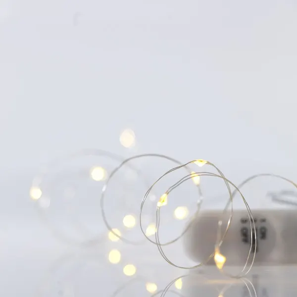 XMAS ΛΑΜΠΑΚΙ ΣΕΙΡΑ 12 MINI LED ΜΠΑΤΑΡΙΑΣ 2xCR2032 ΑΣΗΜΙ ΧΑΛΚΙΝΟ ΚΑΛΩΔΙΟ ΘΕΡΜΟ ΛΕΥΚΟ LED ANA 10cm IP20