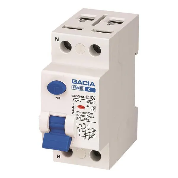 ΡΕΛΕ ΔΙΑΡΡΟΗΣ 2Χ63Α 10KA 300mA TYPE AC+S GACIA
