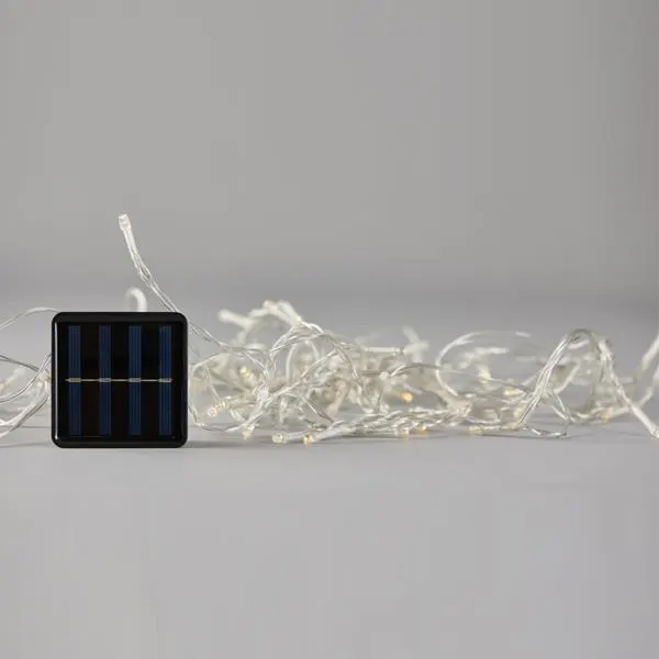 XMAS ΛΑΜΠΑΚΙ ΒΡΟΧΗ 72 LED 5mm ΗΛΙΑΚΟ ΣΥΛΛΕΚΤΗ ME ΑΙΣΘΗΤΗΡΑ ΦΩΤΟΣ ΜΕ 8 ΠΡΟΓΡΑΜΜΑΤΑ ΔΙΑΦΑΝΟ PVC ΚΑΛΩΔΙΟ ΘΕΡΜΟ ΛΕΥΚΟ LED (H70 x W225cm) ΠΑΡΟΧΗ 1m ΙΡ44