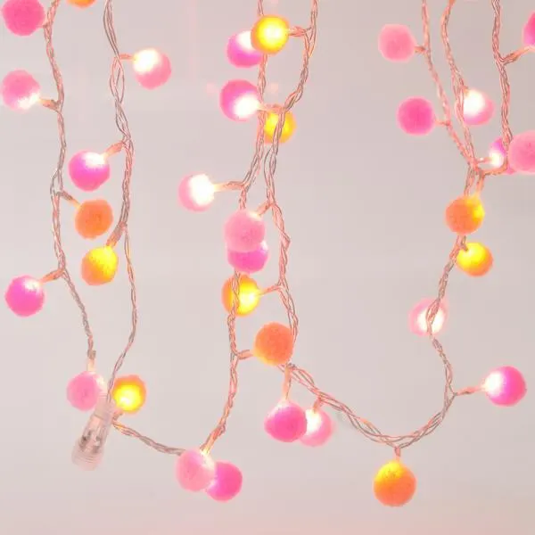 ΣΕΙΡΑ, 100 LED 3mm, ΛΕΥΚΕΣ & ΡΟΖ ΥΦΑΣΜΑΤΙΝΕΣ ΜΠΑΛΕΣ Φ2cm, 4.5V ΜΕΤΑΣΧΗΜΑΤΙΣΤΗ, 4 ΕΠΕΚΤΑΣΕΙΣ ΕΩΣ 3 ΣΕΤ, ΔΙΑΦΑΝΟ PVC ΚΑΛΩΔΙΟ, ΘΕΡΜΟ ΛΕΥΚΟ LED ΑΝΑ 5cm, ΠΡΟΕΚΤΑΣΗ ΠΑΡΟΧΗΣ 3m, IP44