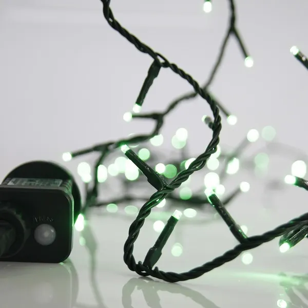 XMAS ΛΑΜΠΑΚΙ ΣΕΙΡΑ 100 LED 3mm 31V ΜΕΤΑΣΧΗΜΑΤΙΣΤΗ ΜΕ 8 ΠΡΟΓΡΑΜΜΑΤΑ & ΜΝΗΜΗ ΠΡΑΣΙΝΟ PVC ΚΑΛΩΔΙΟ ΠΡΑΣΙΝΟ LED ΑΝΑ 5cm ΠΑΡΟΧΗ 3m ΙΡ44
