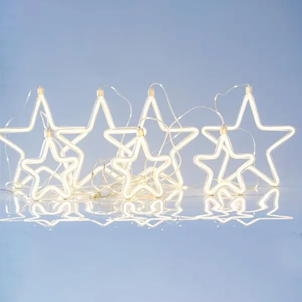 XMAS ΛΑΜΠΑΚΙ ΚΟΥΡΤΙΝΑ 47 MINI LED 27V ADAPTOR 4 ΜΕΓΑΛΑ 18cm & 3 ΜΙΚΡΑ 14cm ΑΣΤΕΡΙΑ NEON 4 ΕΠΕΚΤΑΣΕΙΣ ΕΩΣ 3 ΣΕΤ ΑΣΗΜΙ ΧΑΛΚΙΝΟ ΚΑΛΩΔΙΟ ΘΕΡΜΟ ΛEΥΚΟ LED & ΘΕΡΜΗ ΛΕΥΚΗ NEON (H108 x W150cm) LEAD WIRE 3m IP44